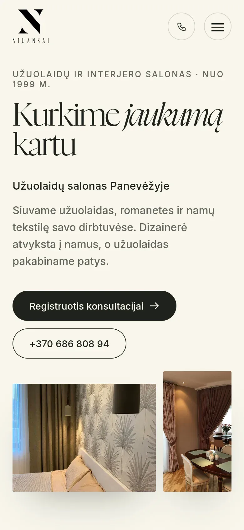 Niuansai svetainė telefone